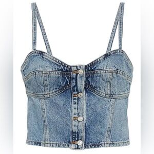 Agolde Lola Denim Crop Bustier Top